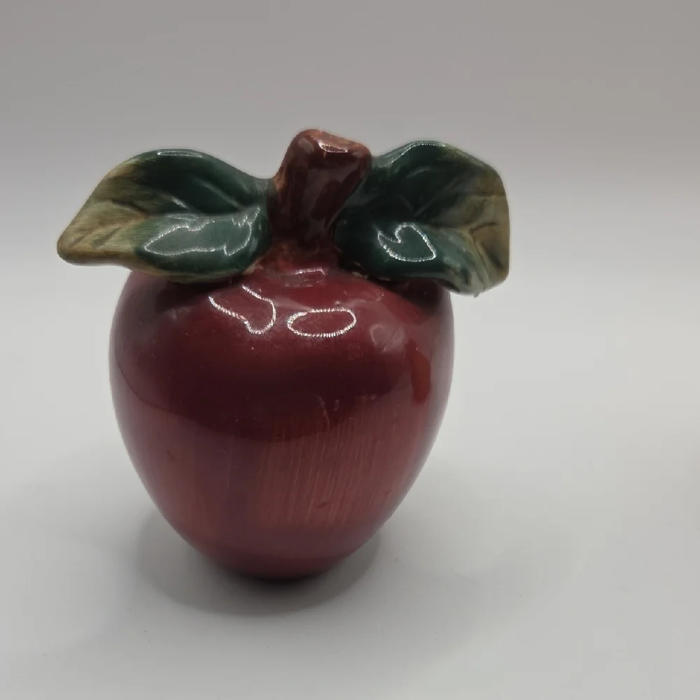 Salt And Pepper Shaker Sakura Red Apple and Brown Pear Ceramic Set